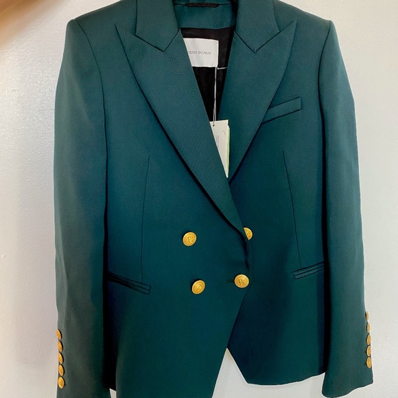 Gorgeous Balmain Dark Green Double Breasted Blazer - Picture 4 of 7
